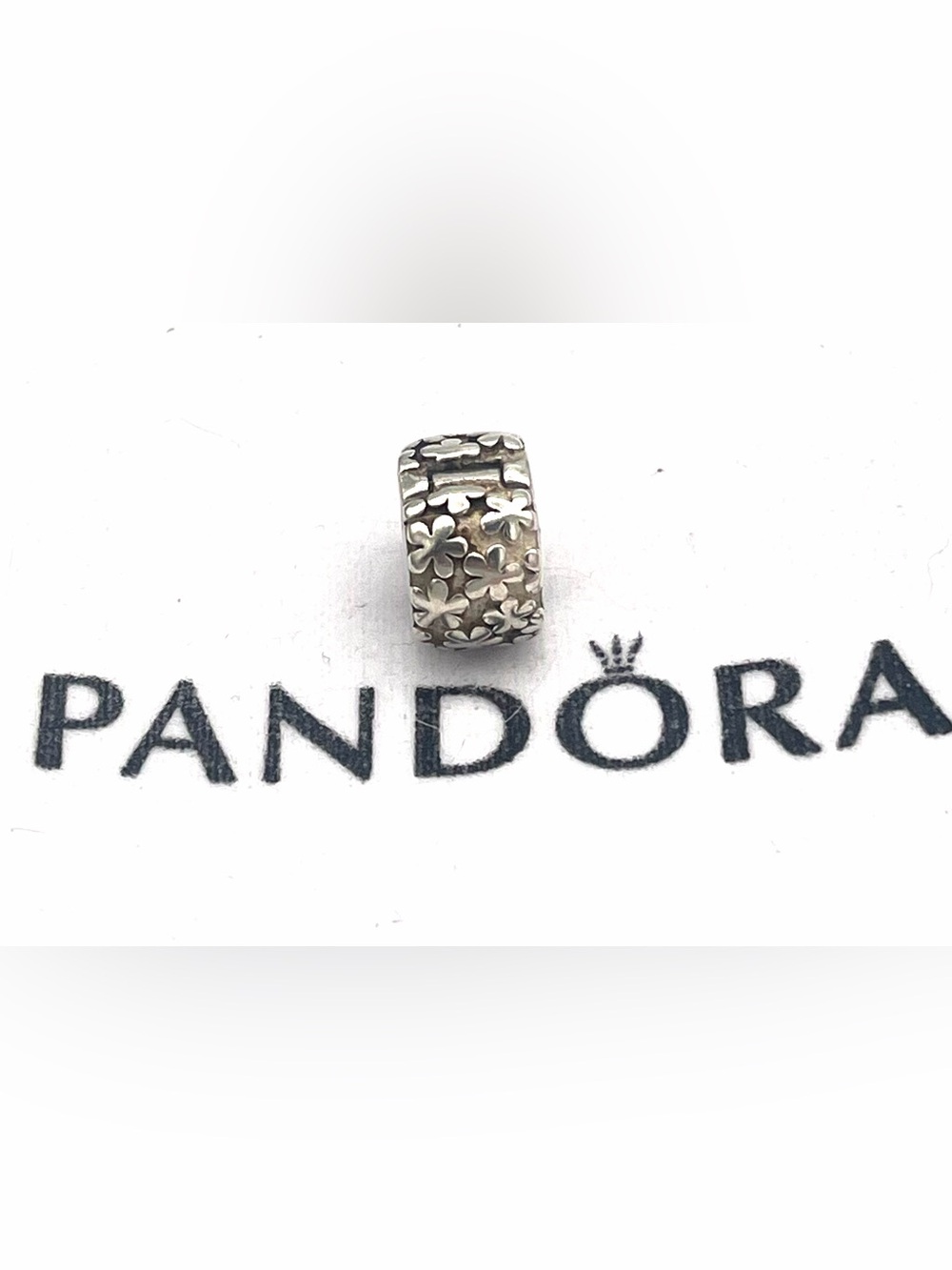Pandora Silver Flower Burst Floral Spacer Charm, Daisy Motif, Retired 790533